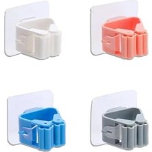 Hakay 4 Adet Çok Amaçlı Duvara Monte Mop ve Süpürge Askısı