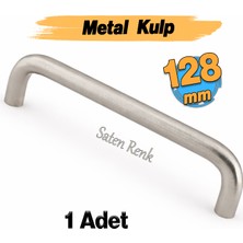 Badem10 Özen Metal (128 mm - 12.8 Cm) Saten Renk Mobilya Mutfak Çekmece Dolap Kapak Kulbu Kulpu Kulpları