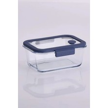 Hakay Vakumlu Cam Saklama Kabı - 800 ml - Mavi Renk