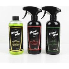 Shine Wax Seramik Şampuan & Jant Temizleyici & Lastik Parlatıcı Jel 500 ml 3'lü Set