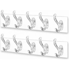 Hakay Şeffaf Duvar Askısı Seti, 5'li, Iz Bırakmayan, Delmesiz Montaj