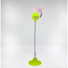 Hakay Vantuzlu Yaylı Gülen Yüz Kedi Oyuncağı (Yeşil)