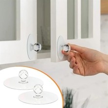 Hakay Kendinden Yapışkanlı Kristal Kulp Askısı - 2 Adet, Çok Amaçlı Kullanım