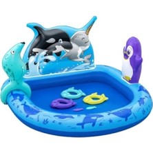 Hakay Eğlenceli Kutup Temalı Şişme Oyun Merkezi - 134X131X73 cm