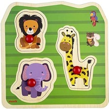 Hakay Vahşi Hayvanlar Temalı Ahşap Ilk Yapboz