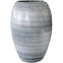 Hakay Siyah Uzun Seramik Saksı - 20X30 cm