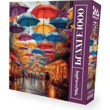 Hakay 1000 Parça Yağmurlu Şemsiyeli Sokak Puzzle