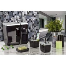 Hakay 5 Parça Şeffaf Siyah Banyo Seti, Modern Tasarım