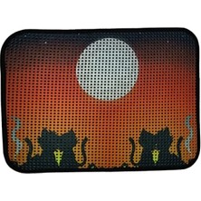 Hakay Elekli Desenli Kedi Tuvalet Önü Paspası 60X45 cm