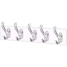 Hakay Şeffaf Duvar Askısı 5'li Set - Güçlü Yapışkanlı Kanca