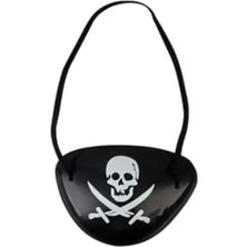 Hakay Siyah Renk Kuru Kafa Desenli Plastik Korsan Göz Bandı