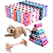 Hakay Kokusuz Köpek Kaka Poşeti - 8 Rulo, 120 Parça - Küçük Irk Halatı Hediye