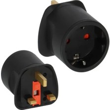 Hakay Seyahat Fişi Adaptörü - Ingiltere ve Avrupa Prizi Için Siyah