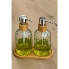 Hakay Modern Cam Sıvı Sabunluk Seti, 300 ml - 2'li