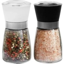 Hakay Cam Gövdeli Kapaklı Baharat Öğütücüsü Seti (2 Adet)