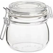 Hakay 0,5 L Kapaklı Şeffaf Cam Kavanoz