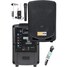 Hakay Taşınabilir Şarjlı Ses Sistemi Çift Mikrofon Bluetooth USB 6.5 Inç 300W