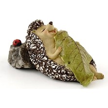 Hakay Yapraklı Uyku Kirpi Heykeli, 7.62 cm Minyatür