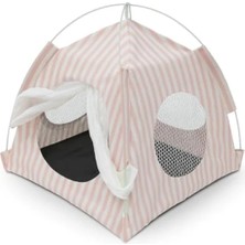Hakay Taşınabilir ve Katlanabilir Kedi Köpek Çadırı - Pembe
