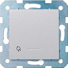 Hakay Gümüş Kapaklı Topraklı Priz Mekanizması ve Düğme Kapak