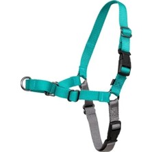 Hakay Çekmeyi Önleyen Ayarlanabilir Köpek Göğüs Tasması, Large, Sarımsı Turkuaz/gri