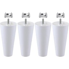 Hakay Plastik Mobilya Ayakları - 14 Cm, Beyaz Renk, 4 Adet
