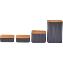 Hakay 4'lü Antrasit Saklama Kabı Seti