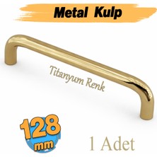 Badem10 Özen Metal (128 mm - 12.8 Cm) Titanyum Renk Mobilya Mutfak Çekmece Dolap Kapak Kulbu Kulpu Kulpları