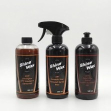 Shine Wax Ppf Şampuan & Seramik Sprey Wax & Lastik Parlatıcı Sprey 500 ml 3'lü Set