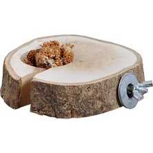 Hakay Doğal Ahşap Kuş Tüneği ve Yemlik, Çap 9-11 cm