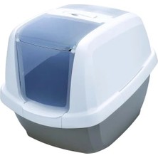 Hakay Modern Üstü Açılabilen Kapalı Kedi Tuvaleti - Gri