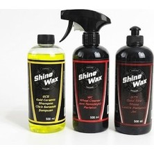 Shine Wax Hızlı Cila & Demir Tozu Temizleyici & Lastik Parlatıcı Sprey 500 ml 3'lü Set
