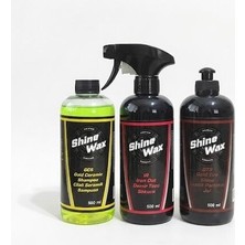 Shine Wax Seramik Şampuan & Jant Temizleyici & Lastik Parlatıcı Sprey 500 ml 3'lü Set