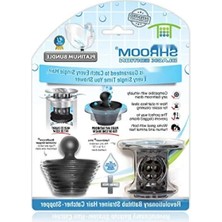 Hakay Küvet Gider Süzgeci, Silikon Tıkaçlı, Siyah Krom