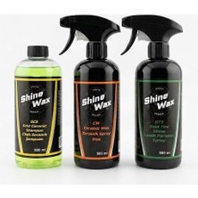 Shine Wax Seramik Şampuan & Hızlı Cila & Lastik Parlatıcı Sprey 500 ml 3'lü Set