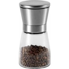 Hakay Ayarlanabilir Tuz & Biber Değirmeni - 13 cm Çelik Kapaklı Cam Hazne