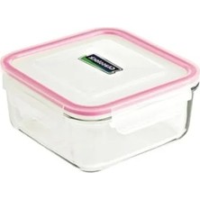 Hakay Hava Geçirmez Kare Cam Saklama Kabı, Şeffaf, 2600 ml