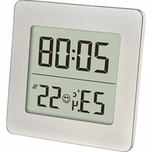 Hakay Dijital Saatli Nem Ölçer Termometre - Gri