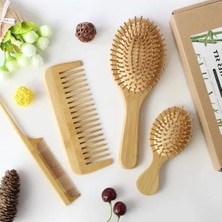 Hakay Doğal Bambu Fırça ve Tarak Seti - 4 Adet