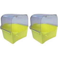 Hakay Şeffaf Üst ve Renkli Alt Yapıya Sahip Kuş Banyosu (2 Paket)