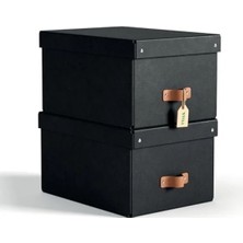 Hakay Orta Boy Siyah Puro Saklama Kutusu - 2'li Set