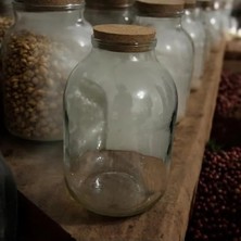 Hakay 3000 cc Kapasiteli Mantar Kapaklı Cam Kavanoz