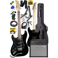 Hakay Elektro Gitar Seti - 50 Watt Bluetooth Şarjlı Amfi ve Kulaklık ile