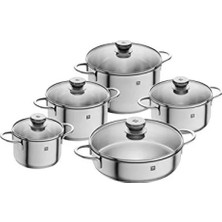 Hakay 5 Parça Gri Paslanmaz Çelik Tencere Seti