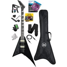Hakay Yüksek Kalite V Kasa Elektro Gitar Seti - 2x Zebra Humbucker Manyetik