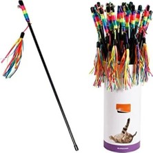 Hakay 70 cm Uzunluğunda Gökkuşağı Renkli Kedi Oltası