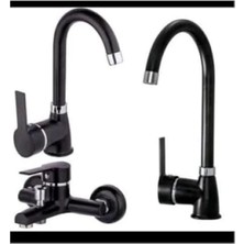 Hakay Mat Siyah Batarya Takımı - Eviye, Lavabo ve Banyo Bataryası