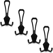 Hakay Duvar Montajlı Siyah Portmanto Vestiyer - 4 Adet