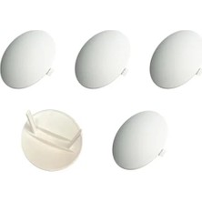 Hakay 5'li Bombeli Plastik Buat Kapak - 9 cm Beyaz