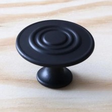 Hakay Mat Siyah Daire Kulp - Mobilya ve Dolaplar Için